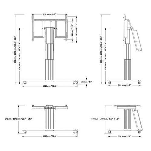 Illustration de : Support mobile motorisé réglable hauteur/inclinaison/collision 42-75