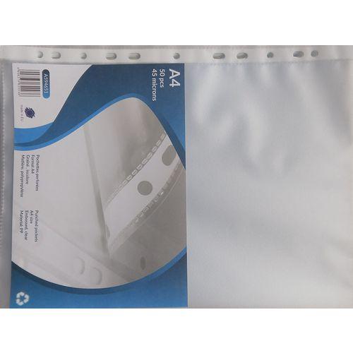 Illustration de : Pochette polypropylène incolore perfores A4