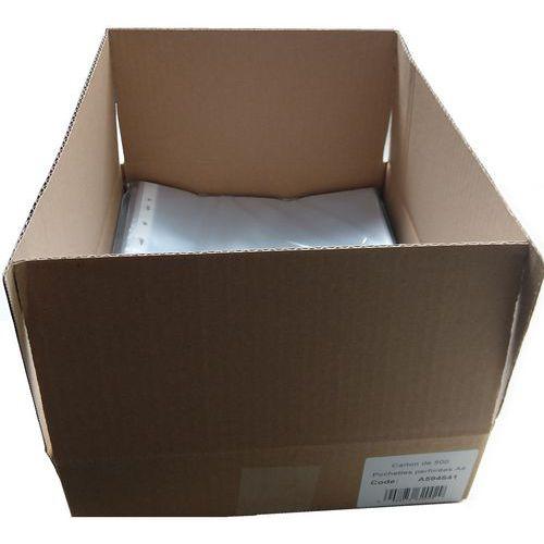 Illustration de : Carton de 500 pochettes polypropylène perforés incolore A4