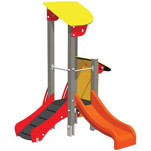 Illustration de : Structure 1 tour et cabane Ptit Loup alu - Manutan Expert