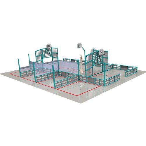 Illustration de : Espace multisports Pitch'One R6S à 6 aires - 14,90 x 11,20 m