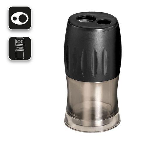 Illustration de : Taille-crayon métal 2 trous avec réservoir - Wonday