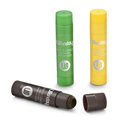 Illustration de : Etui 12 batons de 10g gouache en stick couleurs assorties - Wonday