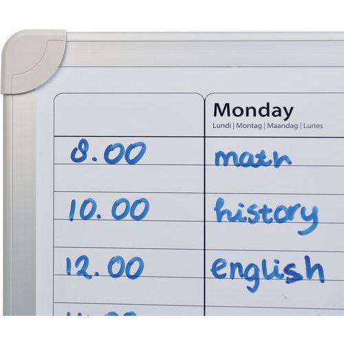 Illustration de : Planning hebdomadaire 60x90cm - 5 langues - Desq