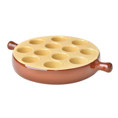 Illustration de : Poêlon à escargots en porcelaine émaillée rustique-Terroir