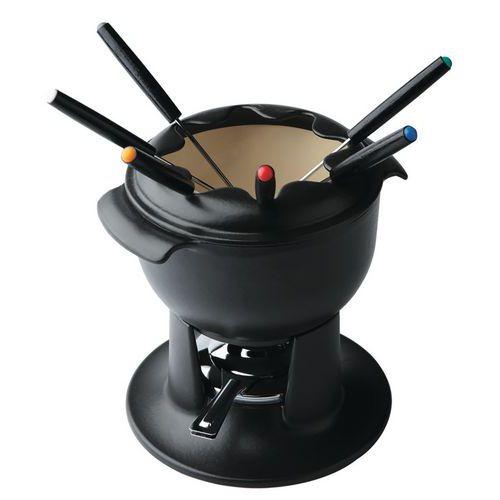 Illustration de : Service à fondue en fonte-Chasseur