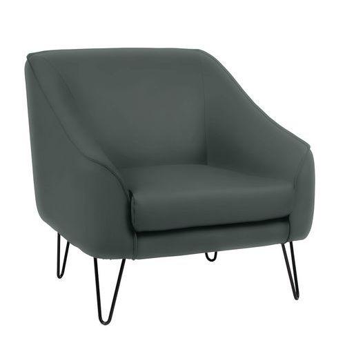 Illustration de : Fauteuil AYA enduit PVC non feu M1 pied métal GGI