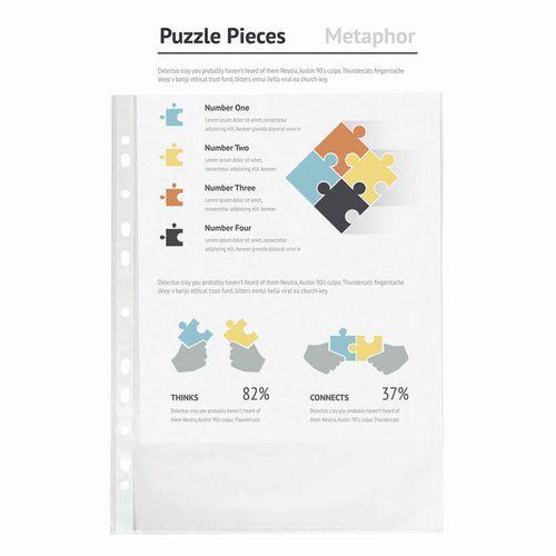 Illustration de : Sachet de 100 pochettes perforées grainées perforées - Exacompta