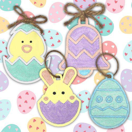 Illustration de : Lot de 36 suspensions de Pâques à décorer - Cléopatre