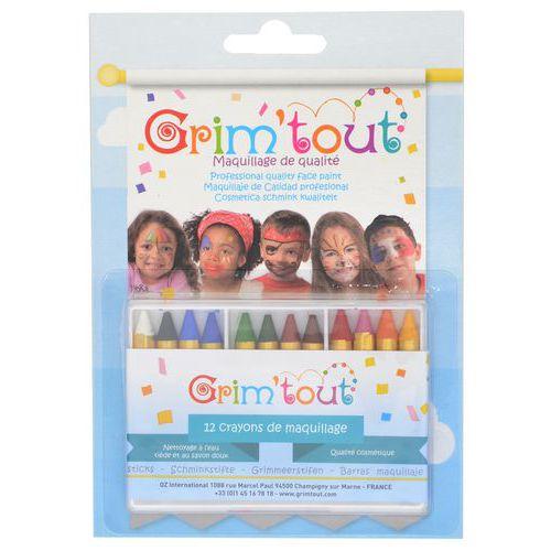 Illustration de : Boite 12 crayons maquillage 9 x 60 mm - Grimtout