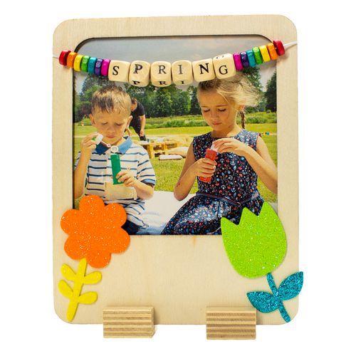 Illustration de : Boite 1000 perles rondelle bois coloré - Loolipo