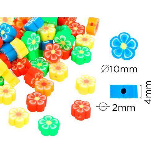 Illustration de : Sachet de 100 perles polymère - fleurs Ø 8mm - Innspiro