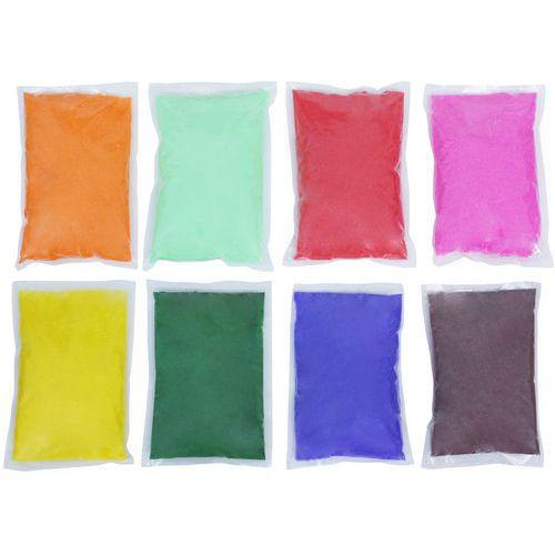 Illustration de : 8 sachets 1kg de sable fin coloré couleurs assorties