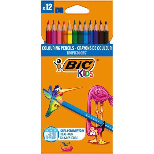 Illustration de : Etui 12 crayons 17,5 cm Tropicolor- Bic