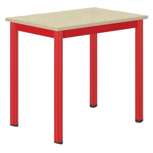 Illustration de : Table Carélie mobile 70x50 cm méla coq oeuf chts polypro. - Mobidecor