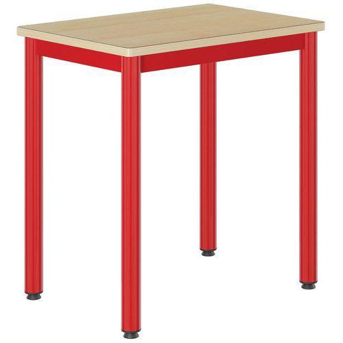 Illustration de : Table Carélie 70x50 cm fixe stratifié hêtre chants alaisés - Mobidecor