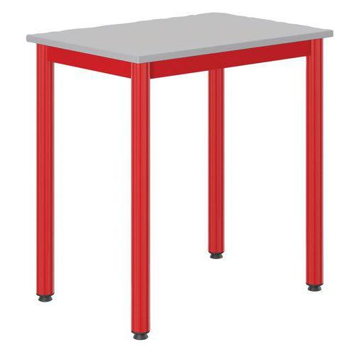 Illustration de : Table Carélie 70x50 cm fixe méla gris chants polypropylène - Mobidecor