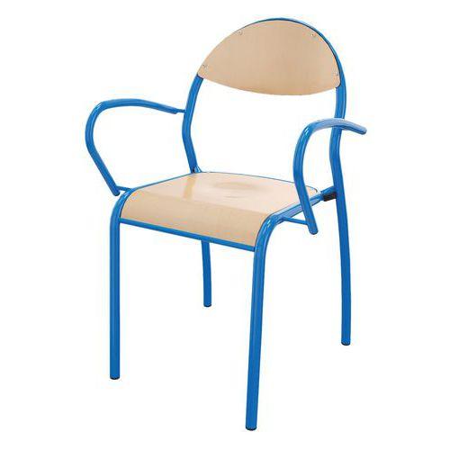 Illustration de : Fauteuil Rondo'o 4 pieds accotoirs tube Mobidecor