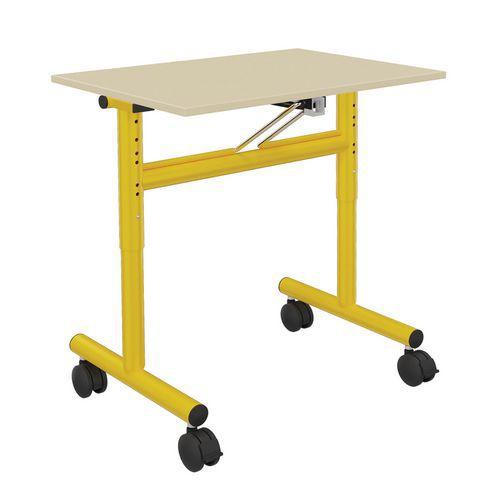 Illustration de : Table 70x50cm rabattable régl. T3 à T6 strat. Ch. Polypro. - Mobidecor