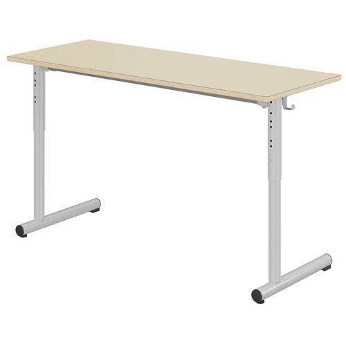 Illustration de : Table Tage réglable 130x50cm T3 à T6 strat ch. alaisés - Mobidecor