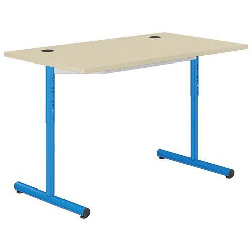 Illustration de : Table info Hubbe prof 70 cm réglable T3 à T6 méla polypro - Mobidecor