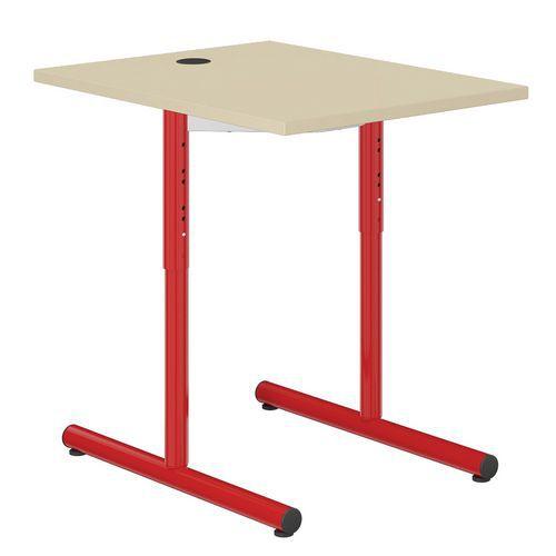 Illustration de : Table info Hubbe prof 80 cm réglable T3 à T6 stra polypro - Mobidecor