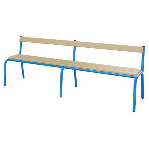 Illustration de : Banc hêtre massif avec dossier T1 - T3 - Mobidecor