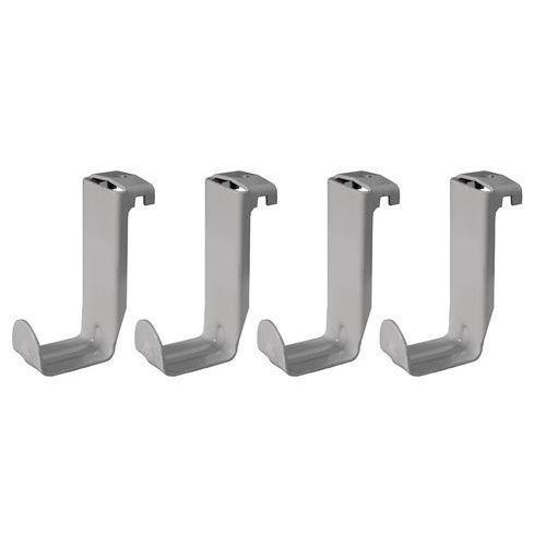 Illustration de : Lot  4 crochets porte cartable table Gange Tage Lem gris - Mobidecor