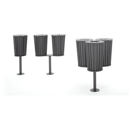 Illustration de : Poubelle exterieure inoxydable