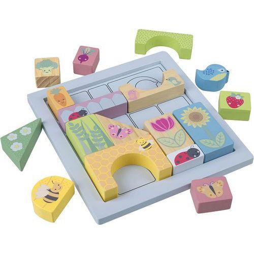 Illustration de : Puzzle blocs jardin