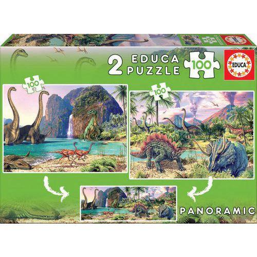 Illustration de : Lot de 2 puzzles - Dinosaures - 100 pièces - Educa