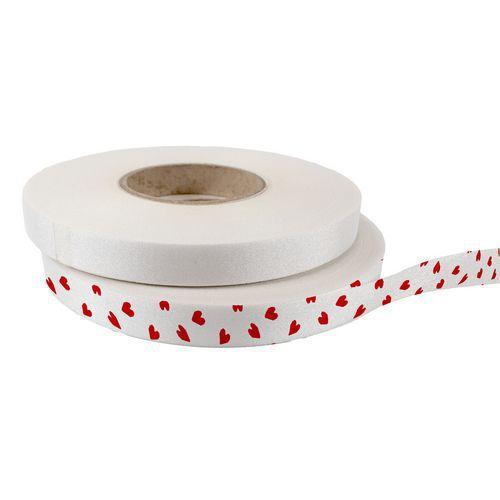Illustration de : Lot de 2 rouleaux ruban motif coeur 20mm x 50 m - Loolipo
