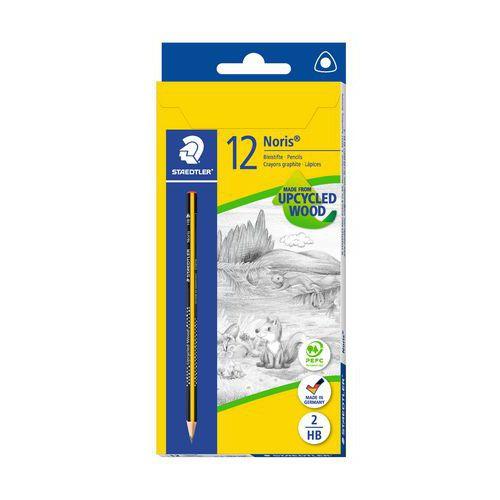 Illustration de : Crayon noir HB Ø2 mm triangulaire noris - Staedtler