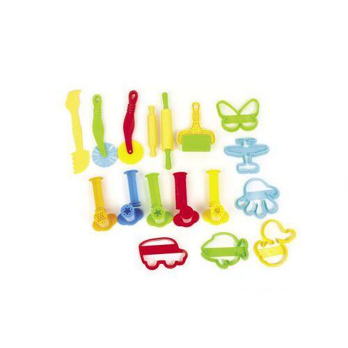 Illustration de : Lot 17 outils plastique pour modelage