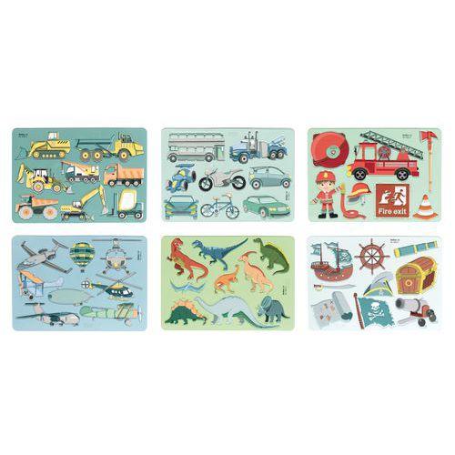 Illustration de : Pochoirs plastique à thème - Folia - Lot de 6 avec 6 modèles de dessin