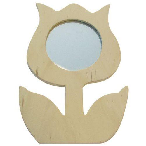Illustration de : Miroir en bois 100x160mm - tulipe