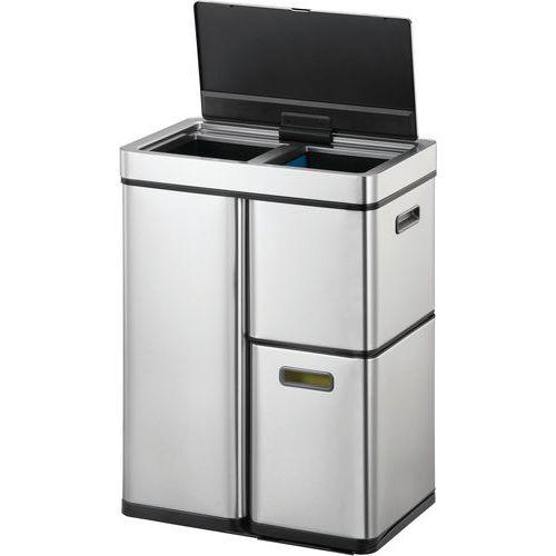 Illustration de : Poubelle élégante Mirage Plus Sensor Recycler 30+15+15 L, EKO