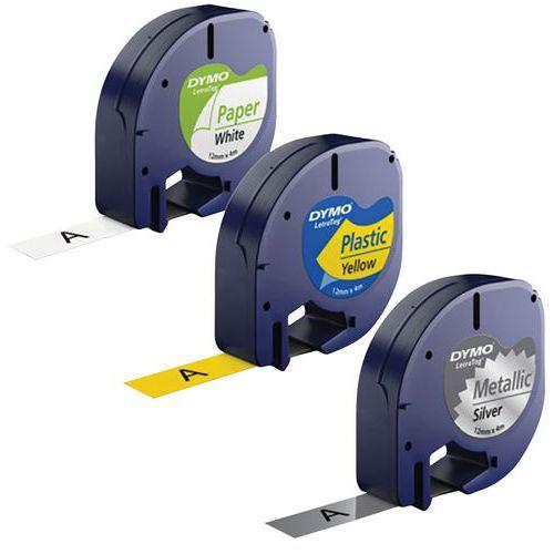 Illustration de : Ruban d'étiquettes adhésives LetraTag - Assortiment 3 rubans - Dymo