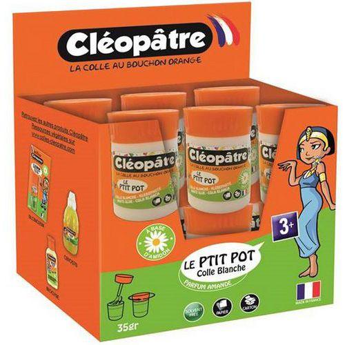 Illustration de : Schoolpack 12 pots de 35g colle blanche pâteuse - Cléopâtre