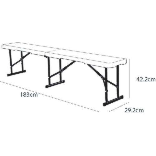 Illustration de : Pack table pliante Lifetime 183 x 76 cm + 2 bancs