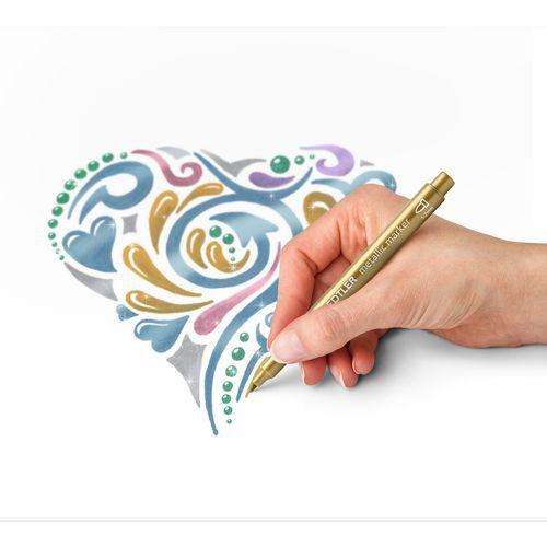 Illustration de : Set 10 marqueurs métalliques assortis pointe 1,2 mm - Staedtler