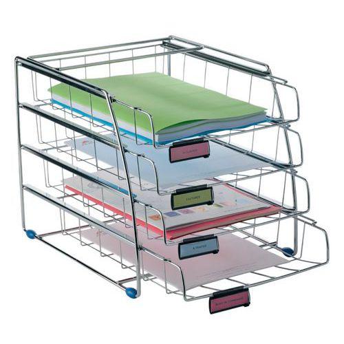 Illustration de : Corbeille à courier fil métal Alba