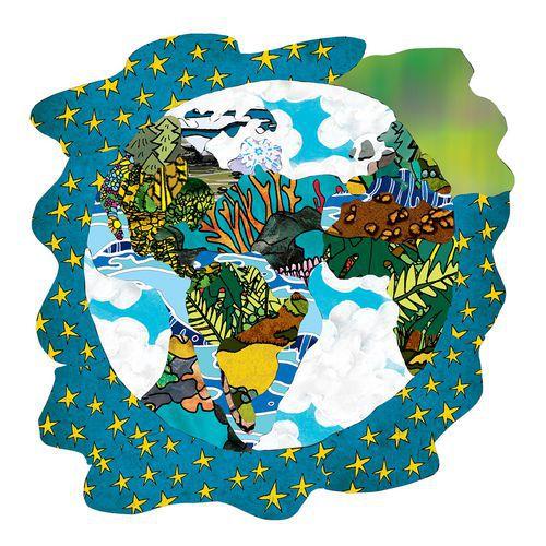 Illustration de : Bloc 144 feuilles papier déco 74g 21,6 x 14 cm planet Earth