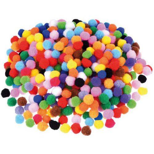 Illustration de : Sachet 200 mini pompons Ø 8 mm couleurs assorties