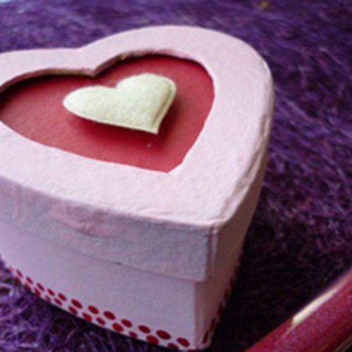 Illustration de : Boîte cœur porte photo 75 x 75 x 40 mm