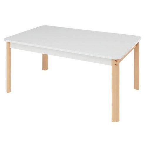 Illustration de : Table Classik rectangulaire réglable T0 à T3 - piètement bois hêtre