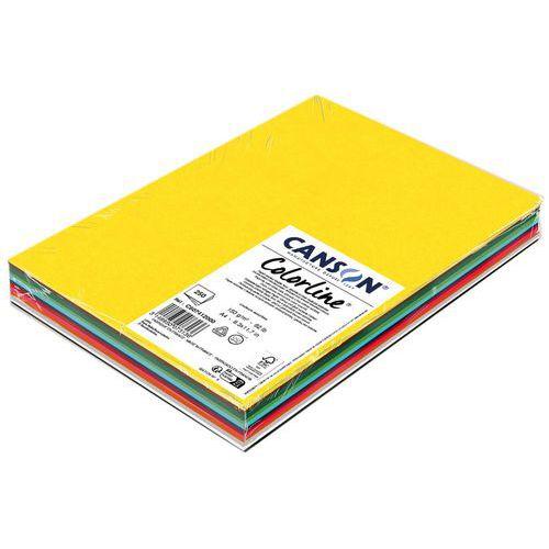 Illustration de : Lot 250 feuilles A4 150g couleurs assorties Colorline - Canson