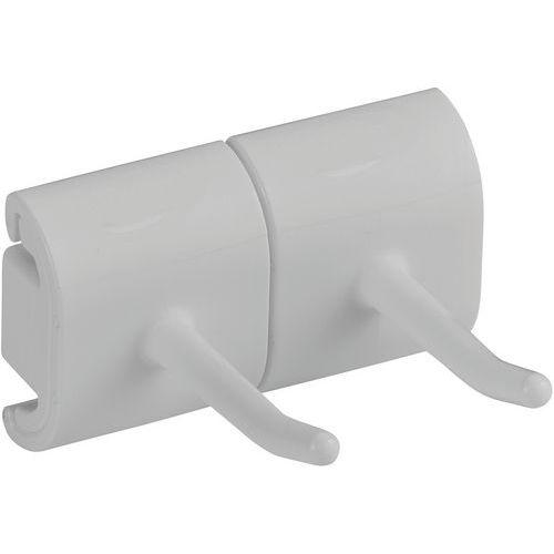 Illustration de : Support mural hygiénique - Double crochet - 8,3cm - VIKAN