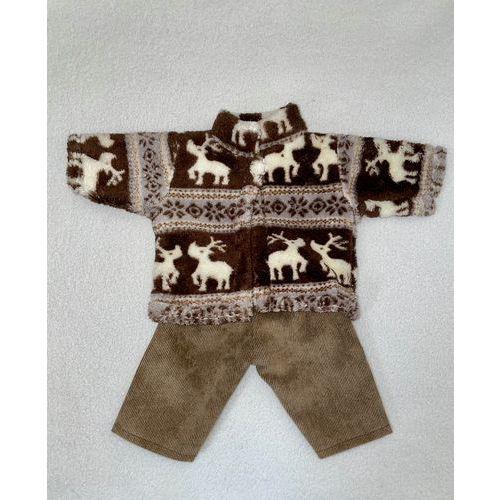 Illustration de : Tenue d'hiver garçon pour bébé 30 cm - Les pluminis