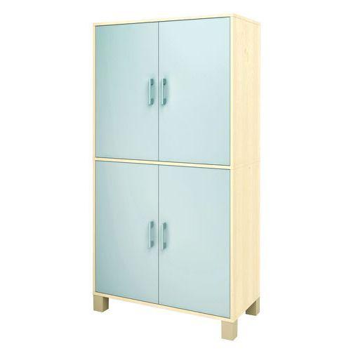 Illustration de : Bibliothèque haute Confetti avec pieds - 4 portes pleines